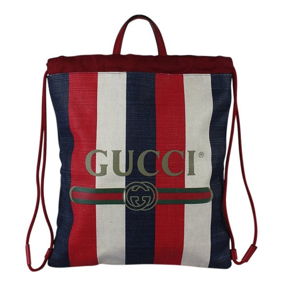 Gucci 473872 Logo Stripe Multi Color Canvas Backpack (207138) - Picture 1 of 11